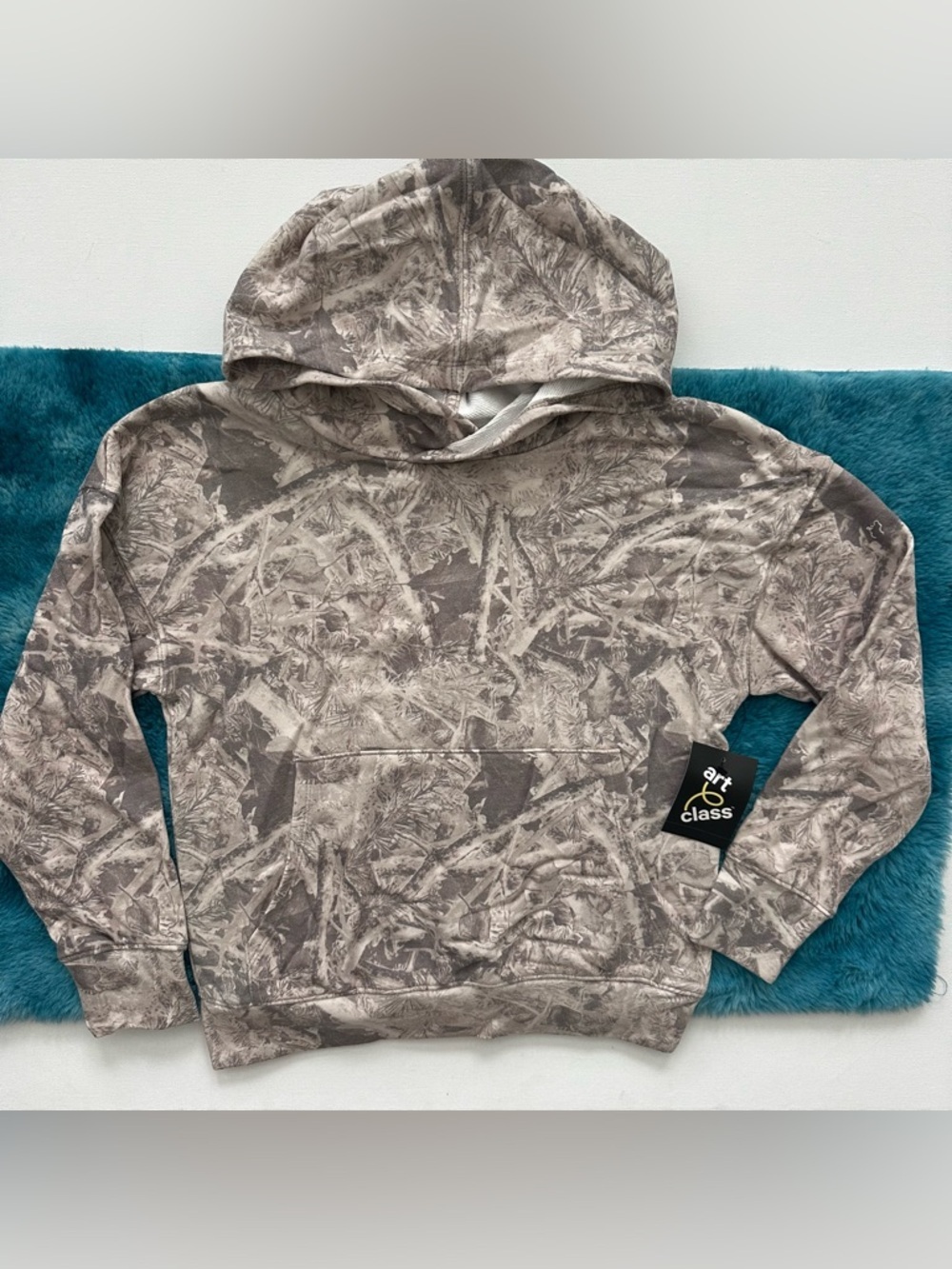 Art Class Oversized Tan Camo Hoodie Size M (8)
